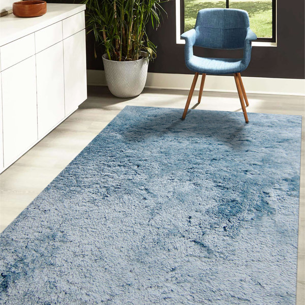 Wrought Studio Florala Shag Sky Blue Area Rug & Reviews Wayfair